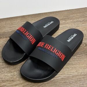 True Religion Weezy Logo Slide Sandals – Black – Men’s Size 11